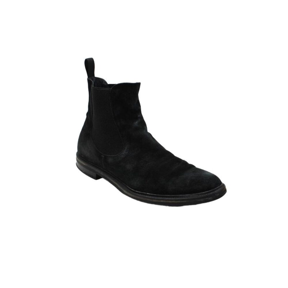 Scarosso Mens Suede Stretch Inset Ankle Boots Black Size 47